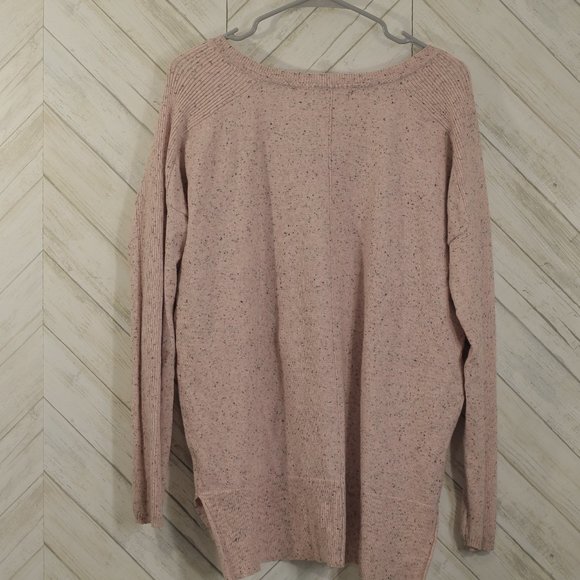 POOF New York brand pink and black V neck sweater Size M - Picture 3 of 3